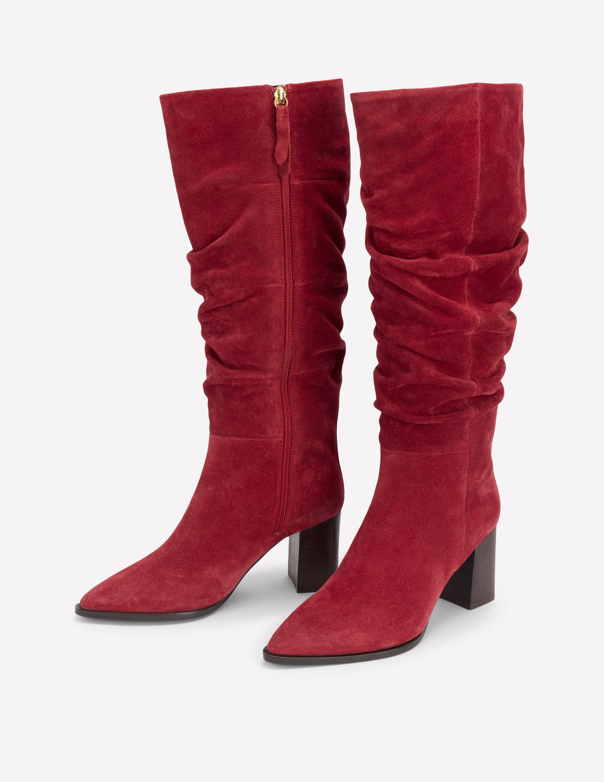 Vera Spitze Stiefel mit Blockabsatz-ROT - Image 3