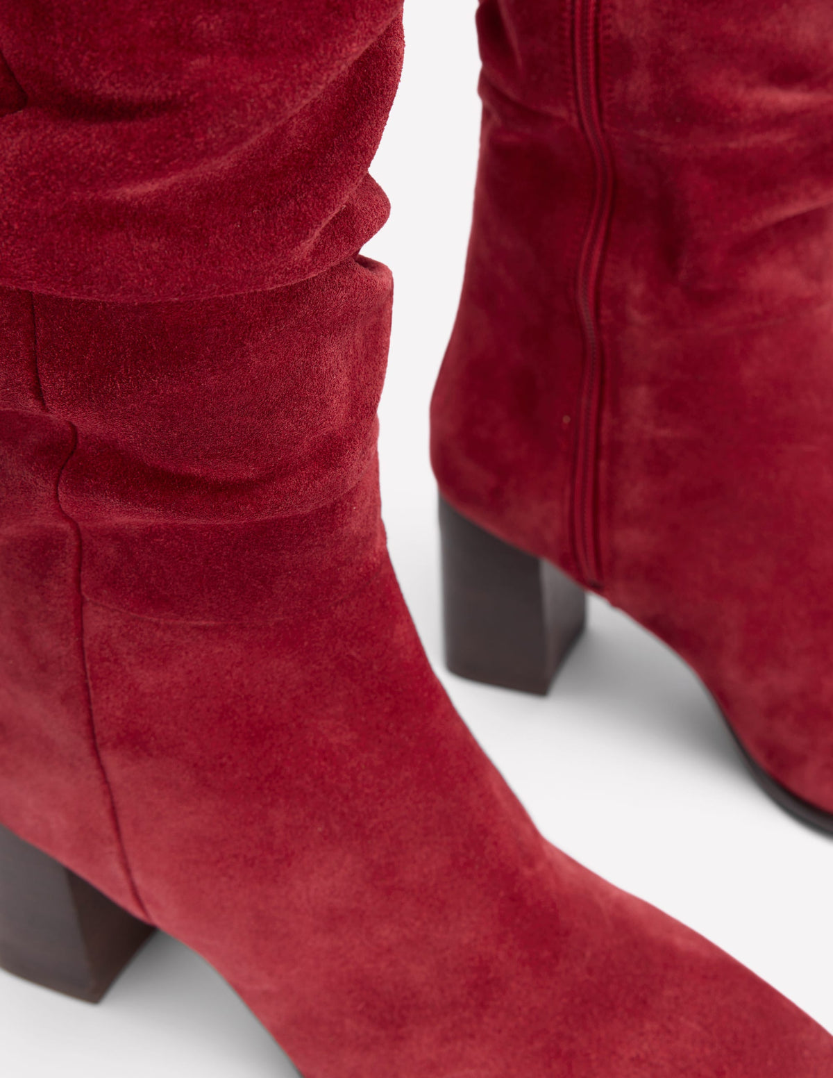 Vera Spitze Stiefel mit Blockabsatz-ROT - Image 4