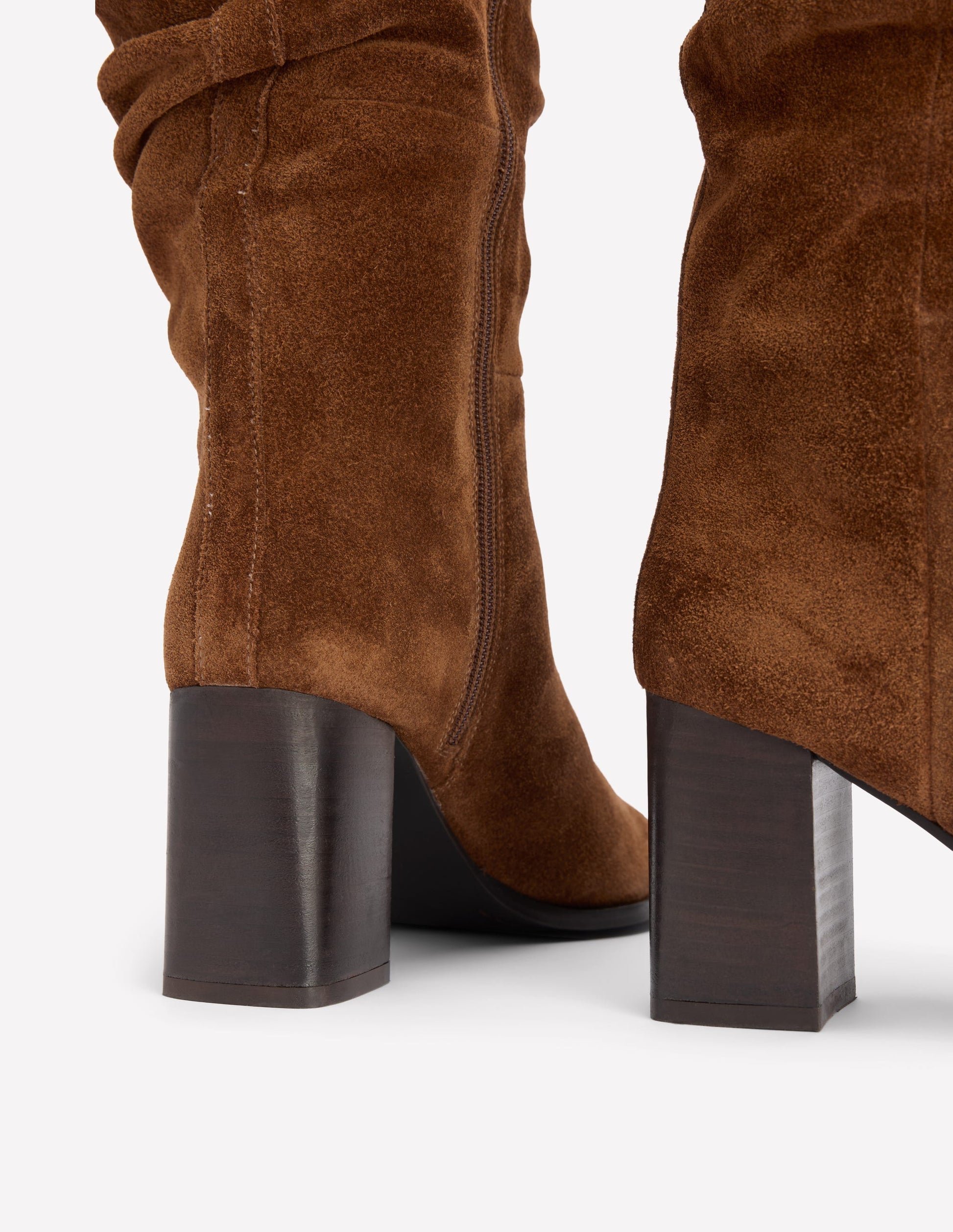 Vera Spitze Stiefel mit Blockabsatz-Hellbraun-4