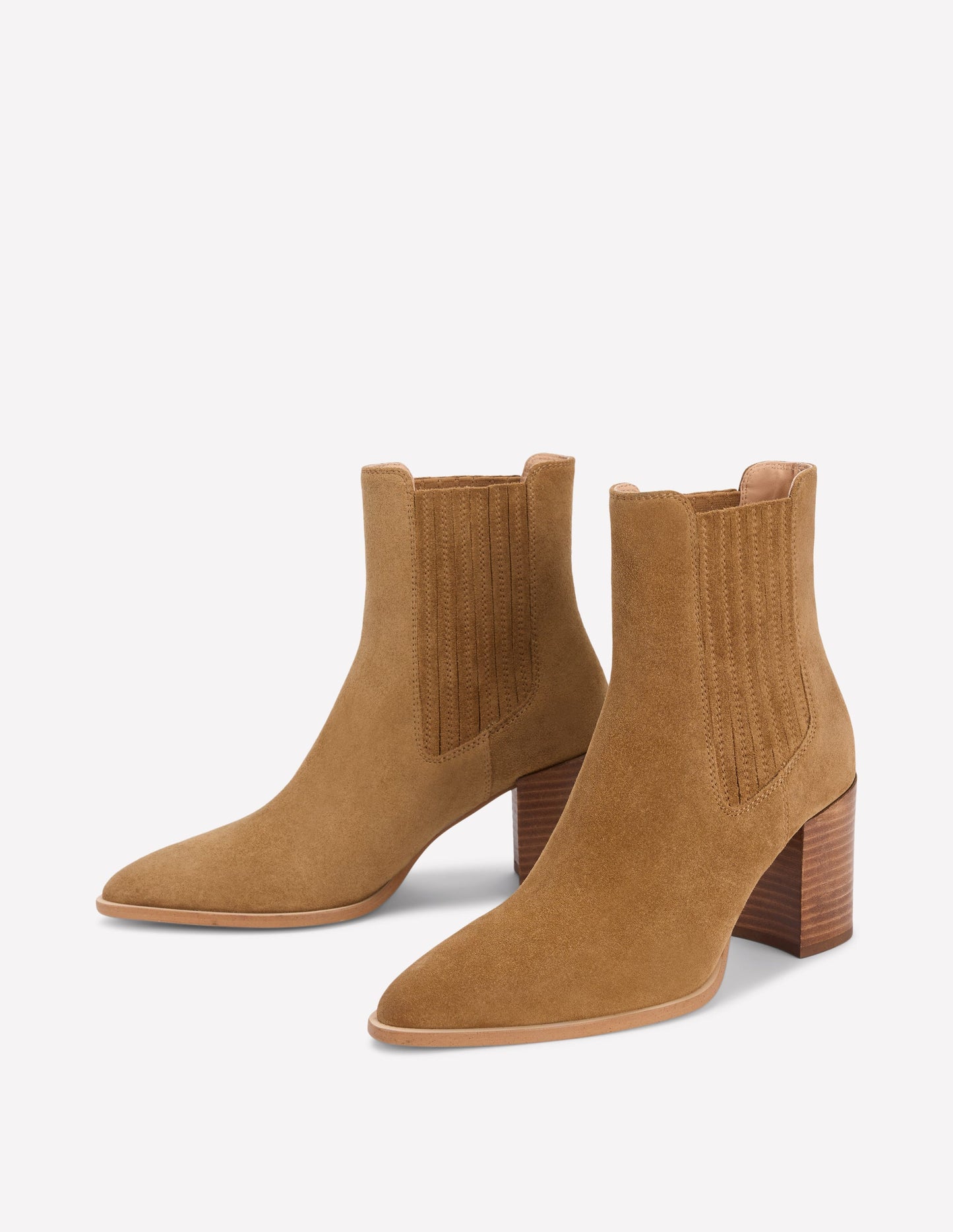 Legere Stiefeletten mit spitzer Zehenpartie-Karamellbraun