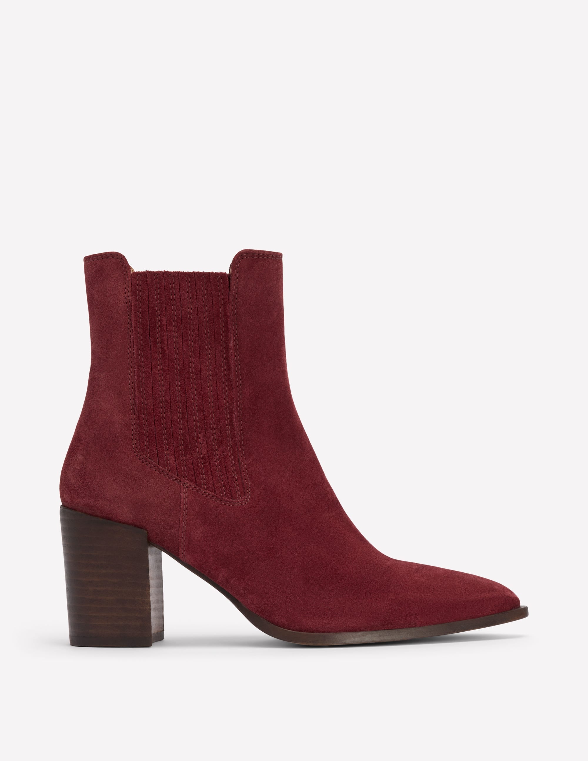 Bottines décontractées à bout pointu-Bordeaux profond - Image 1