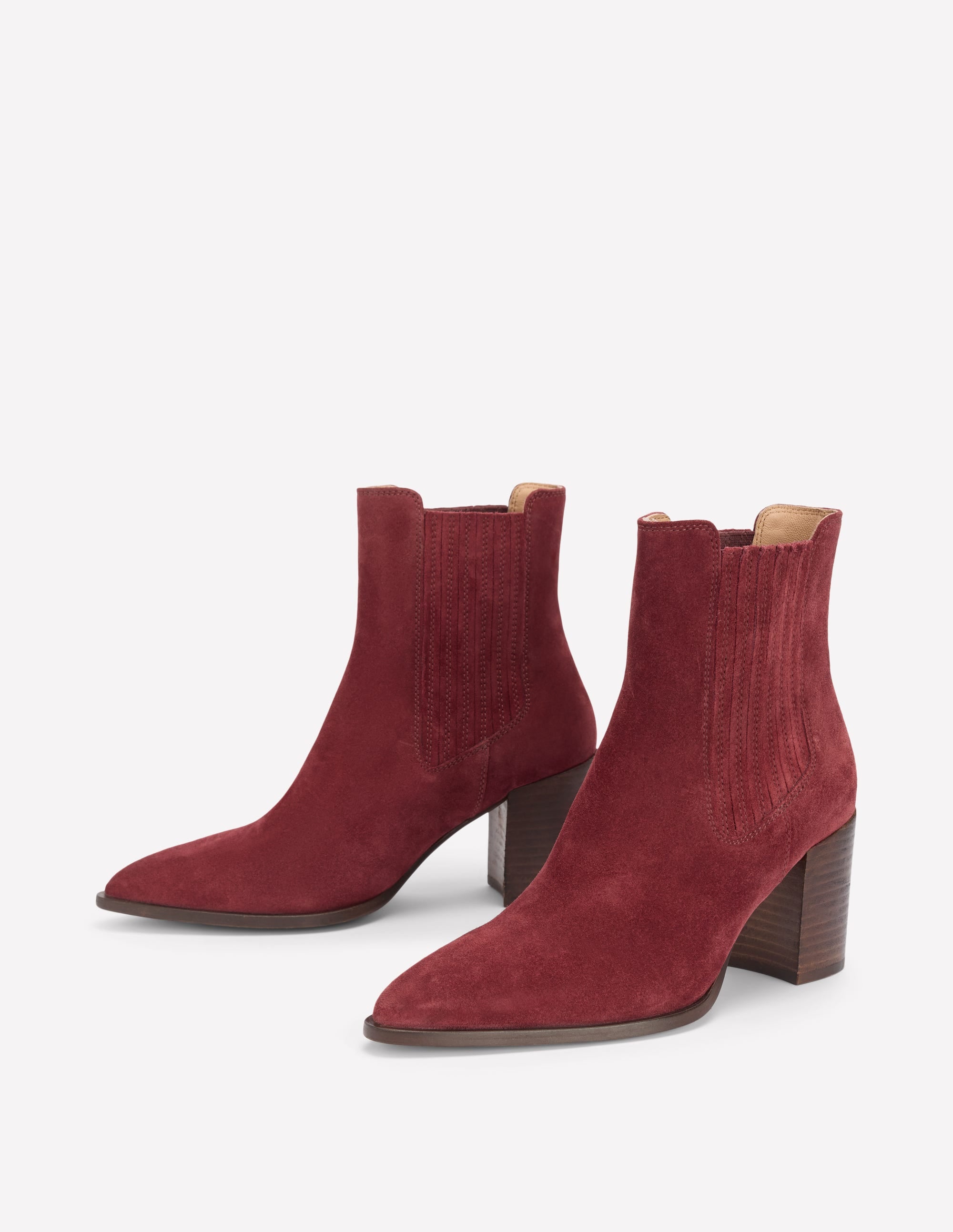 Bottines décontractées à bout pointu-Bordeaux profond - Image 3