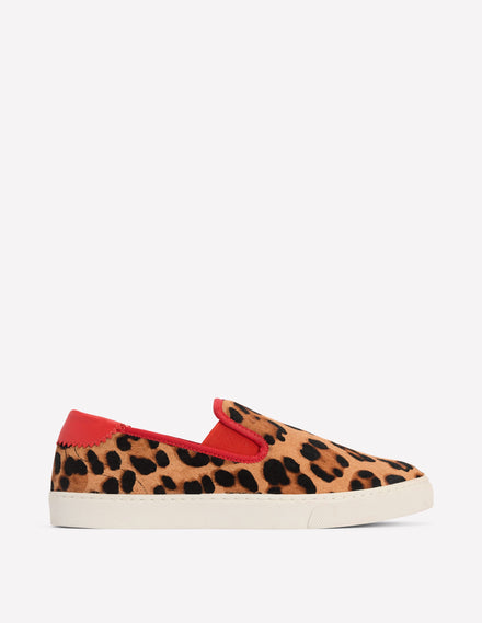 Sneaker zum Hineinschlüpfen-Mohair, Leopardenmuster
