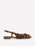 Flache Slingback-Sandalen-Klassisches Leopardenmuster