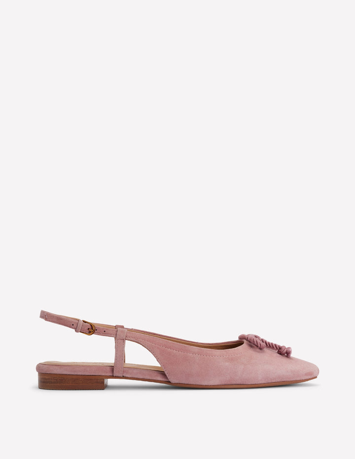 Flache Slingback-Sandalen-Rosé