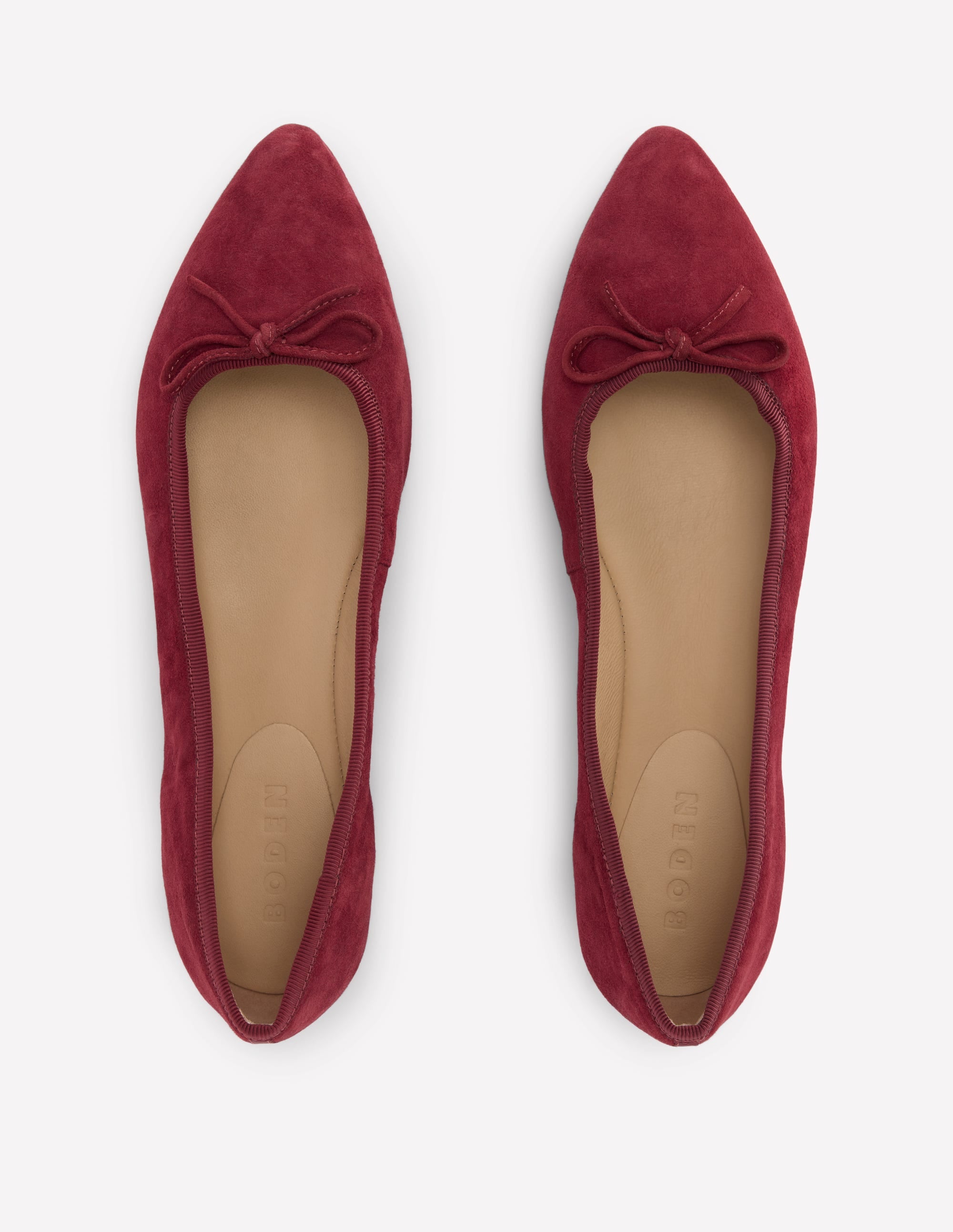 Spitze, flache Schuhe mit flexibler Sohle-Oxblood - Image 5
