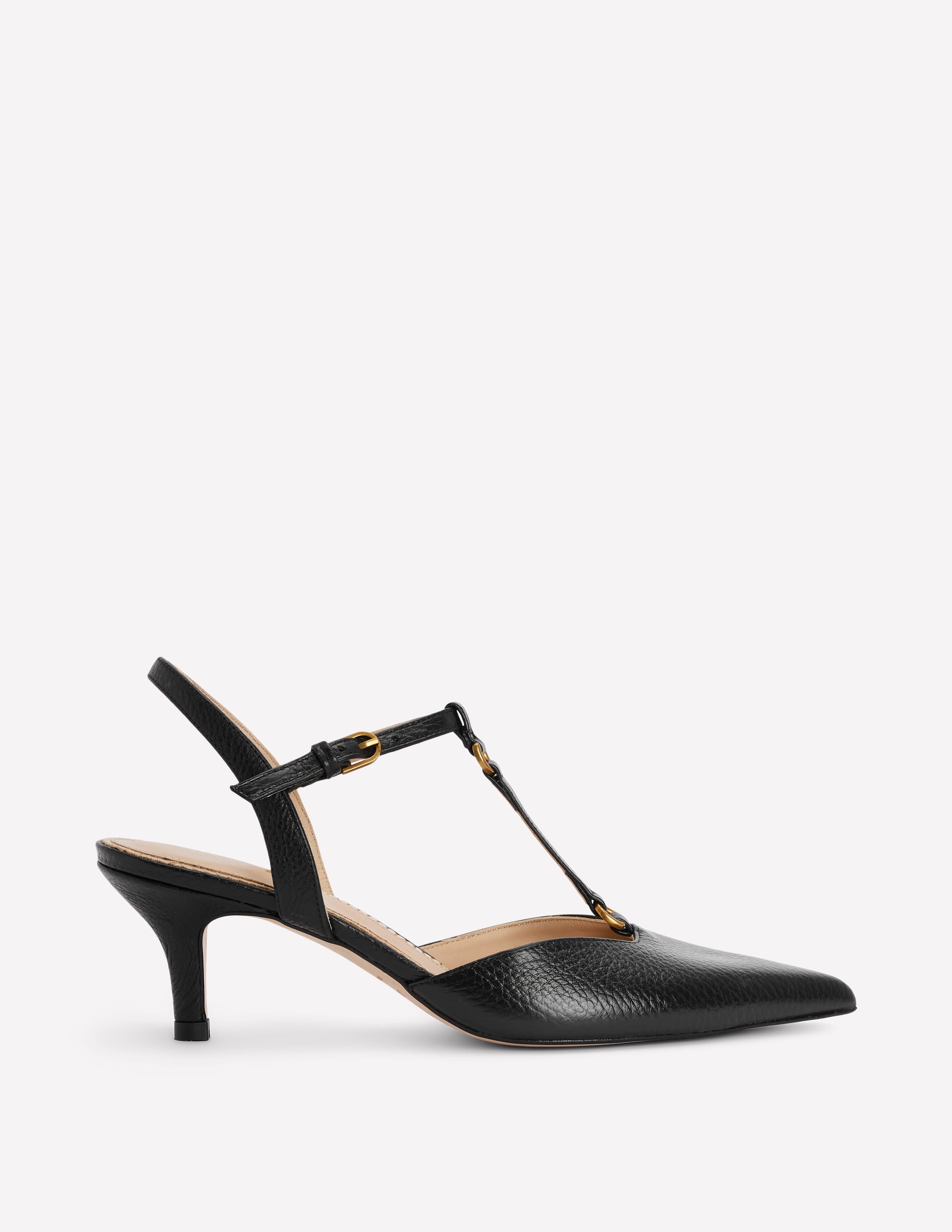 Spitze Absatzschuhe mit T-Steg-Schwarz - Image 1