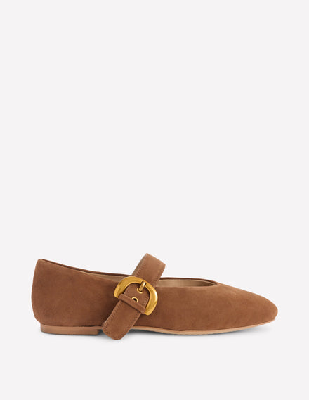Kylie Flache Mary Janes mit Schnalle-Raue Umbra