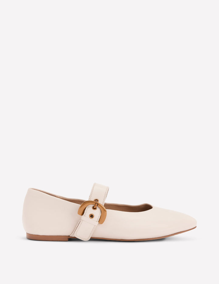 Kylie Flache Mary Janes mit Schnalle-Beige