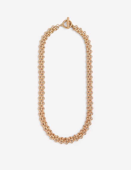 Collier doré chaîne tressée-Doré