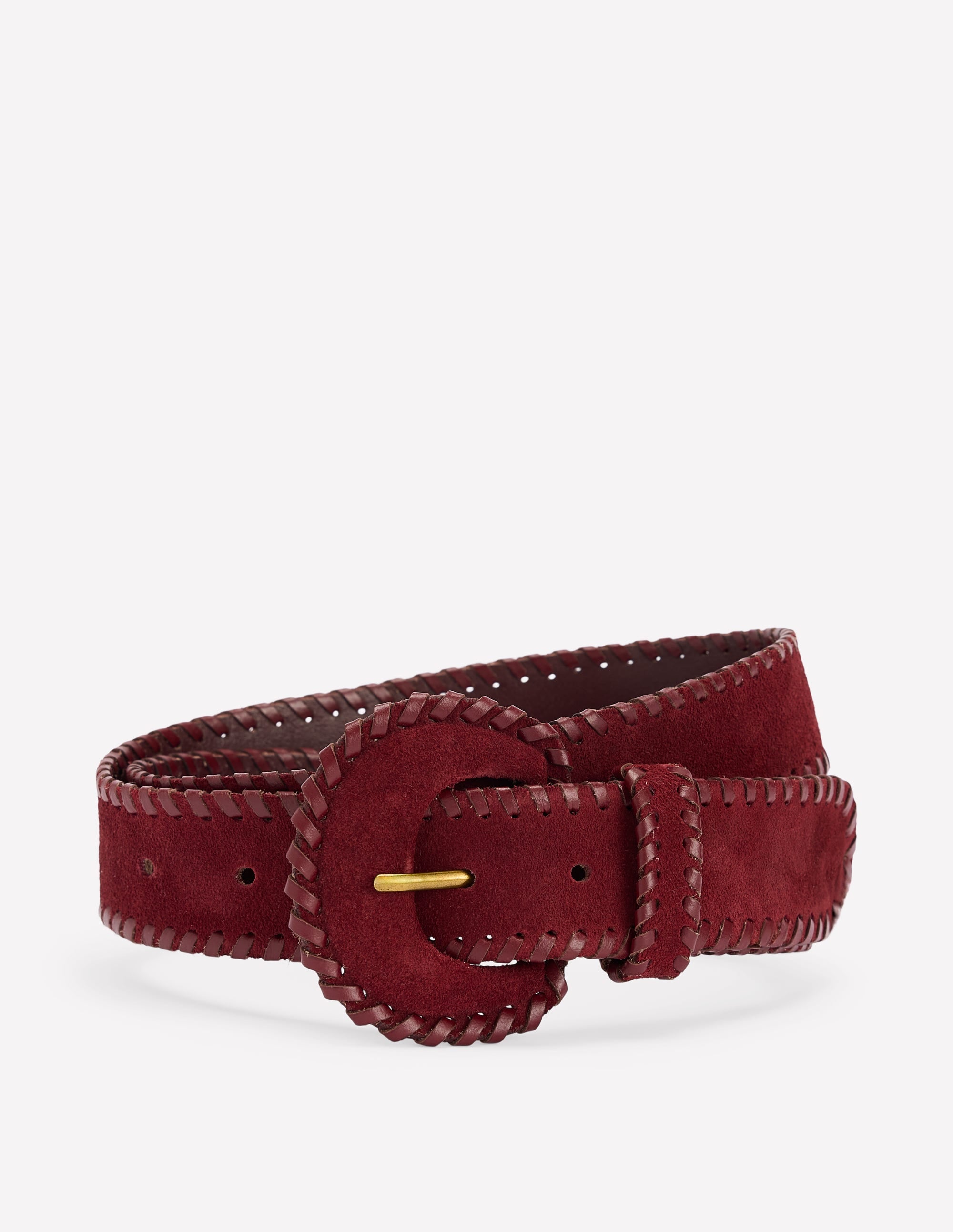 Covered Whipstitch Belt-Oxblood - Image 1