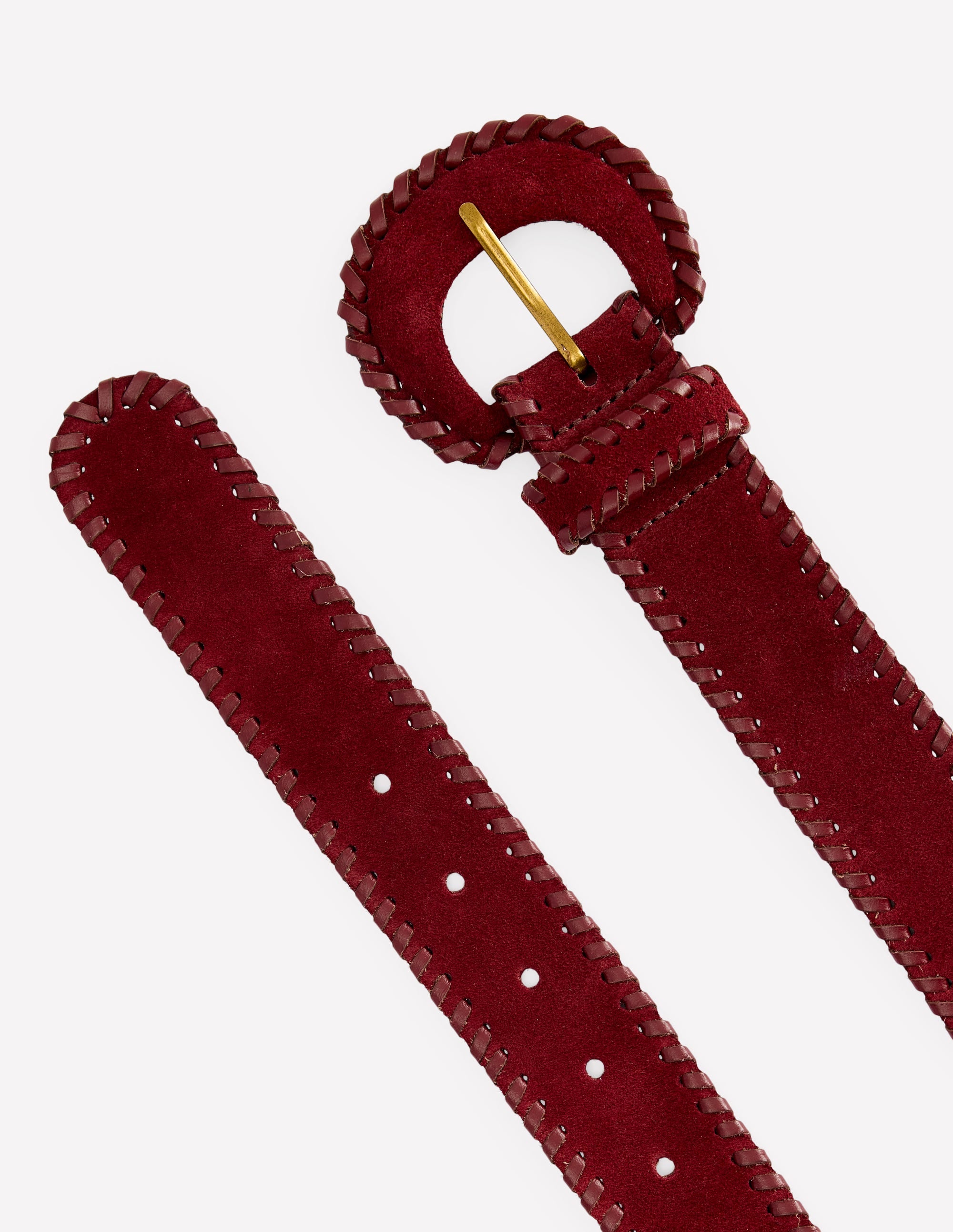 Covered Whipstitch Belt-Oxblood - Image 3
