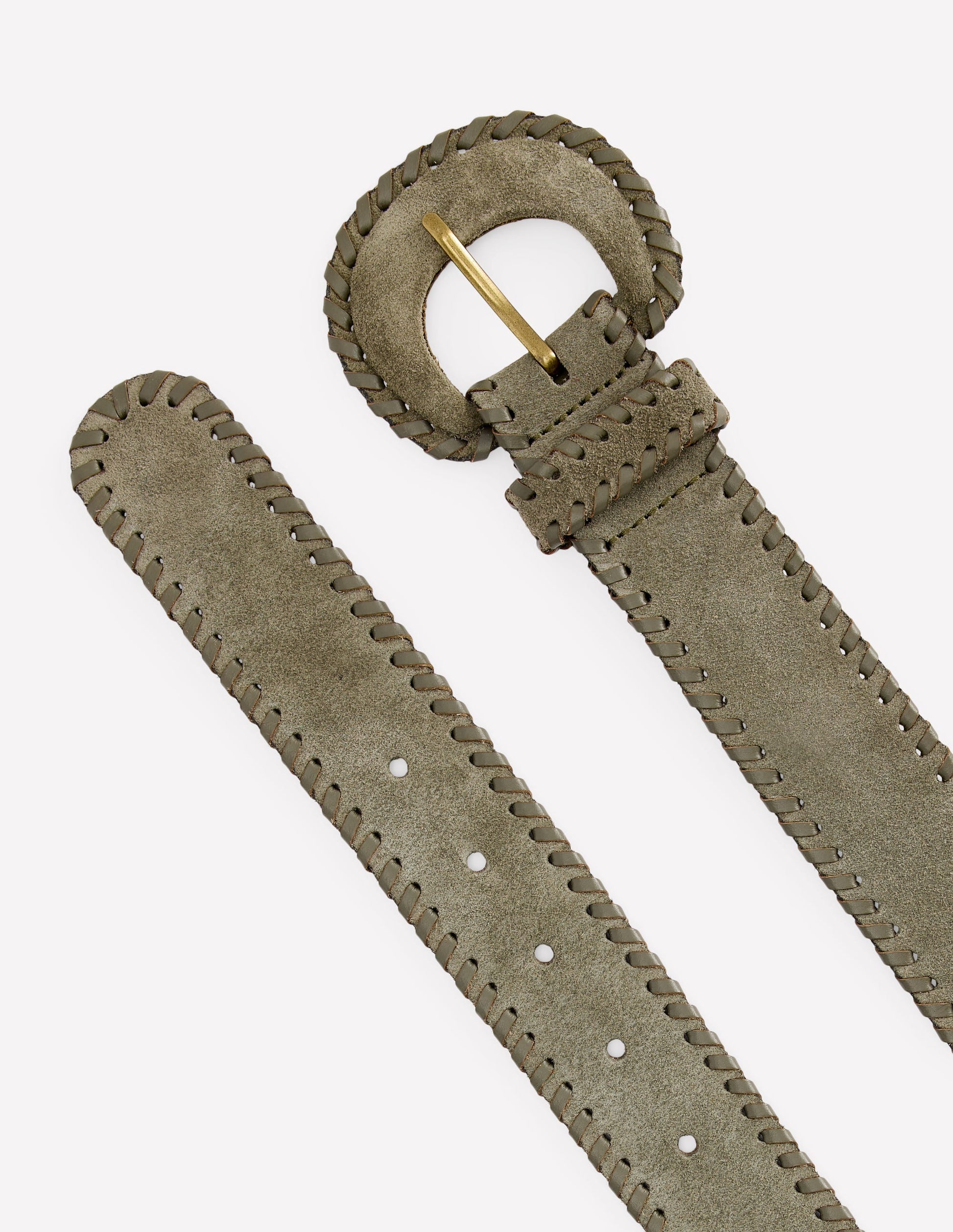 Ceinture recouverte au point roulé-Vert olive profond-3
