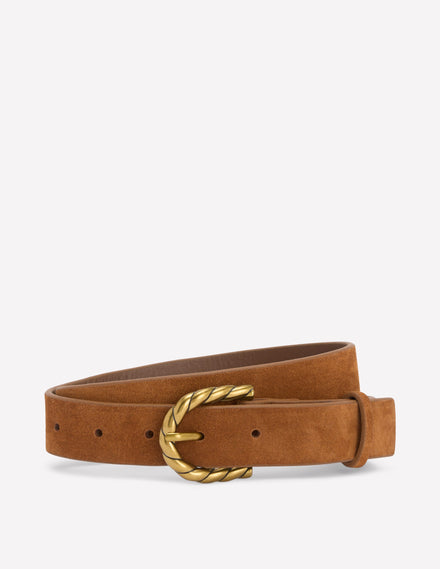 Ceinture à boucle torsadée-Fauve
