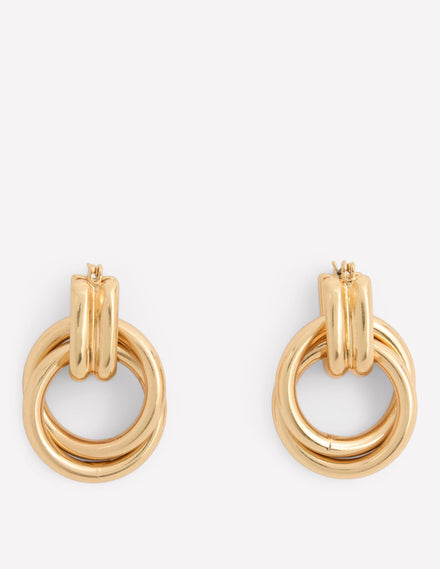 Boucles d'oreilles à double torsade-Doré