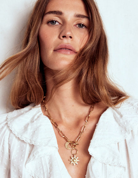 Collier à motif martelé-Doré