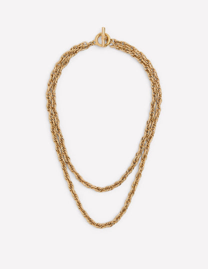 Halskette mit eingedrehten Gliedern im Vintage-Look-Antikes Messing-1
