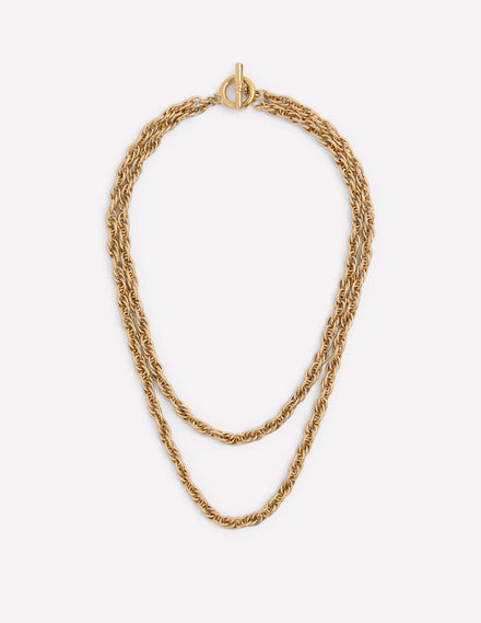 Halskette mit eingedrehten Gliedern im Vintage-Look-Antikes Messing