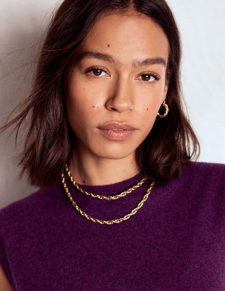 Halskette mit eingedrehten Gliedern im Vintage-Look-Antikes Messing