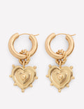 Boucles d'oreilles à breloques cœur-Doré