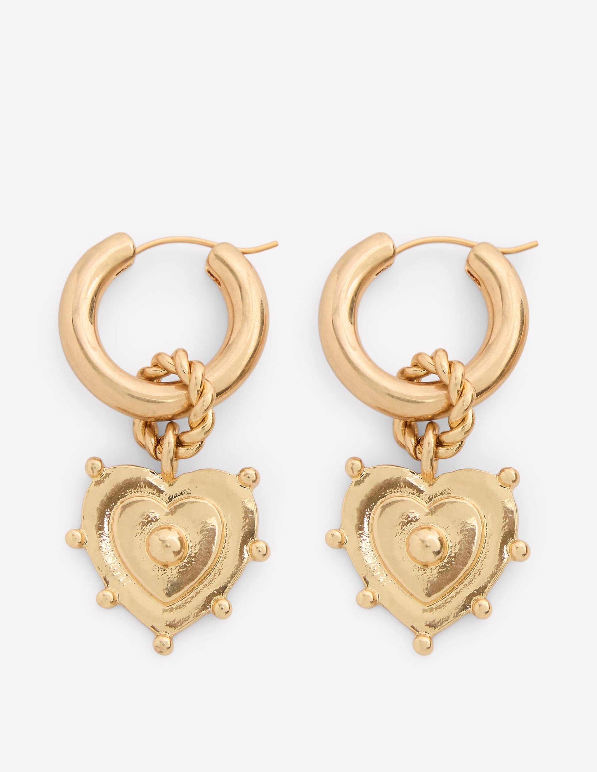 Ohrringe mit Herzanhänger-Gold-1