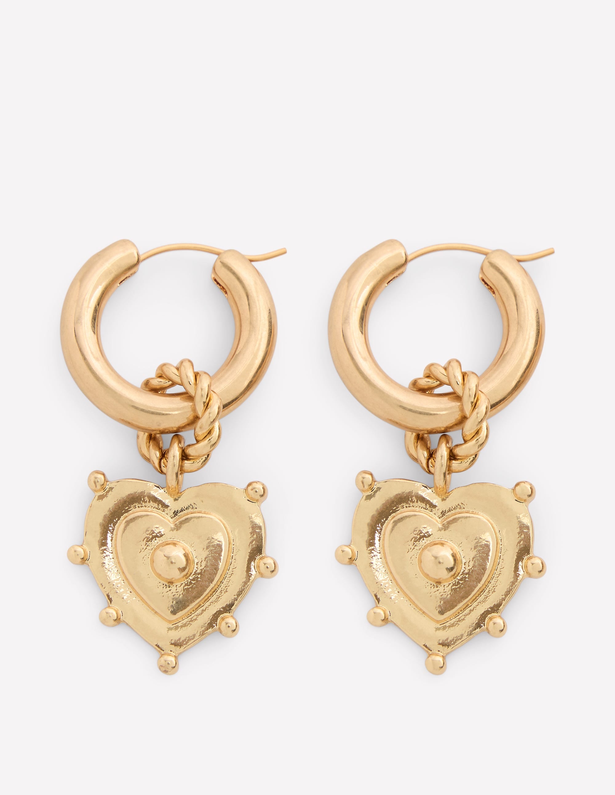 Boucles d'oreilles à breloques cœur-Doré - Image 1
