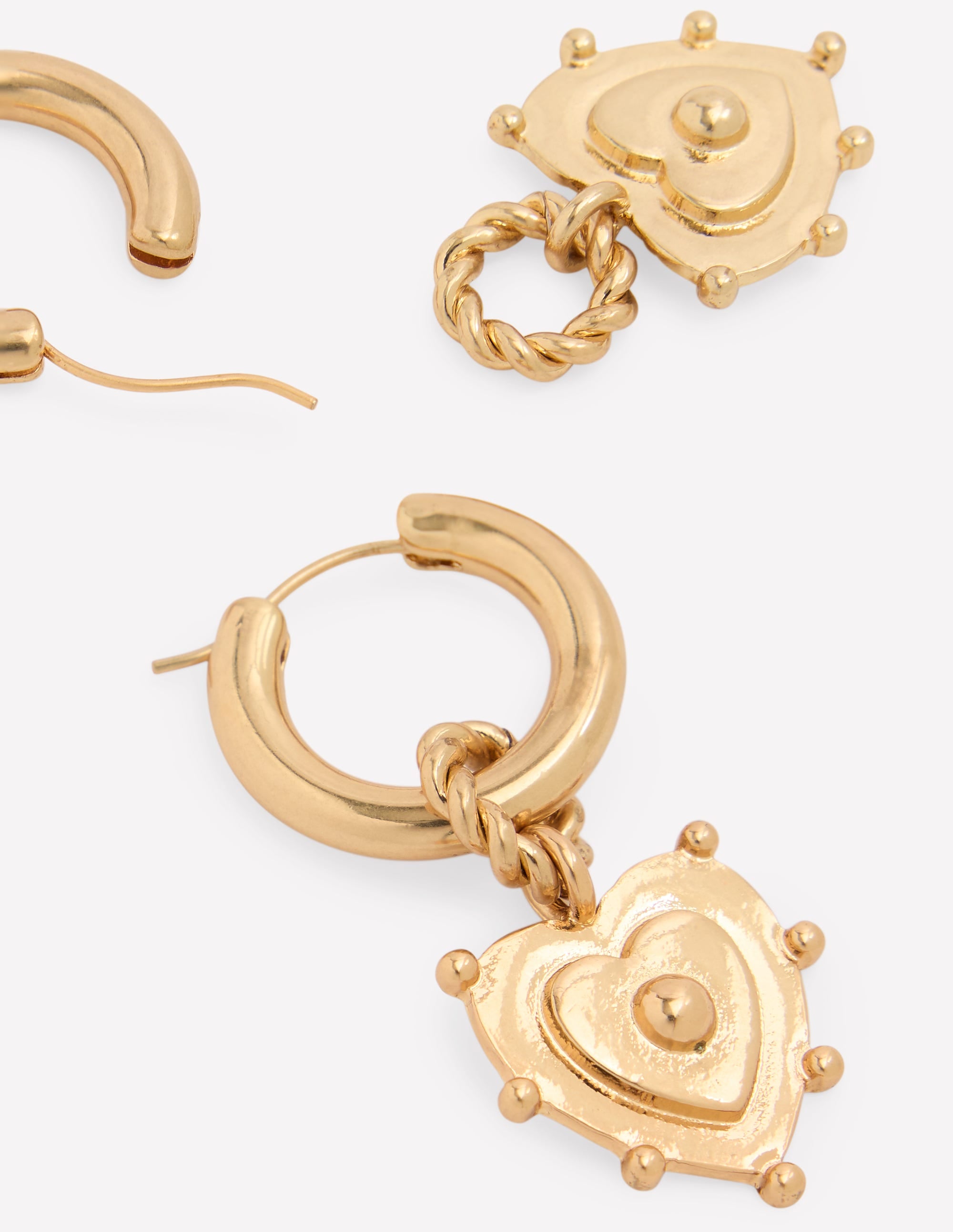 Boucles d'oreilles à breloques cœur-Doré - Image 4