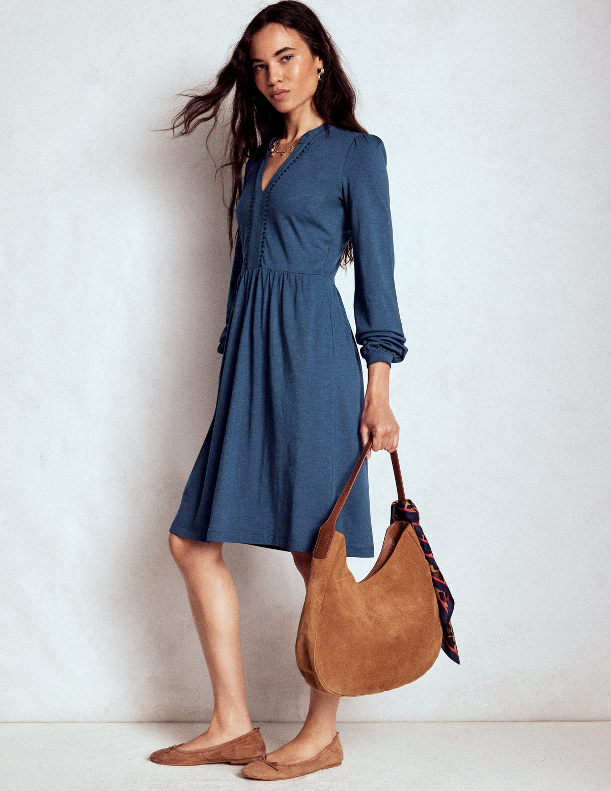 Naomi Lockeres Jerseykleid-Mitternachtsmeer - Image 4