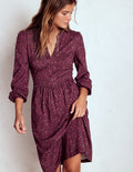 Robe décontractée Naomi en jersey-Pruneau, pois léopard