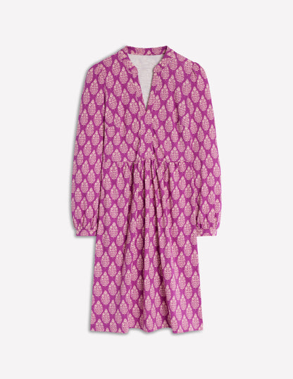 Robe décontractée Naomi en jersey-Violet, bouquet de fleurs sauvages-6