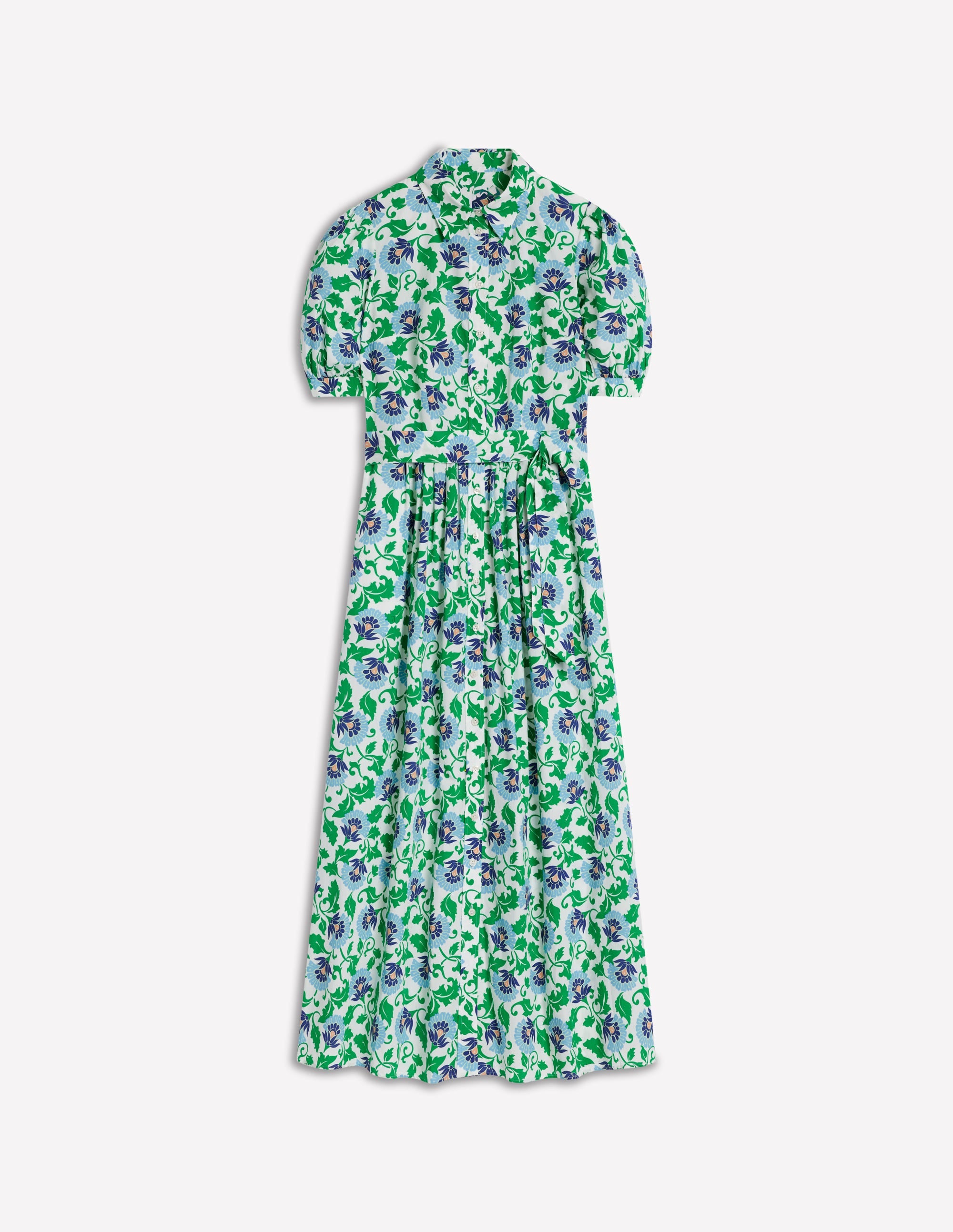 Robe-chemise longue Alexa-Émeraude profond, motif Ornate Vine - Image 7