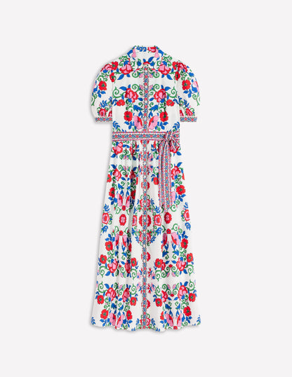 Alexa Maxi-Hemdblusenkleid-Bunt, Gitterornament-7
