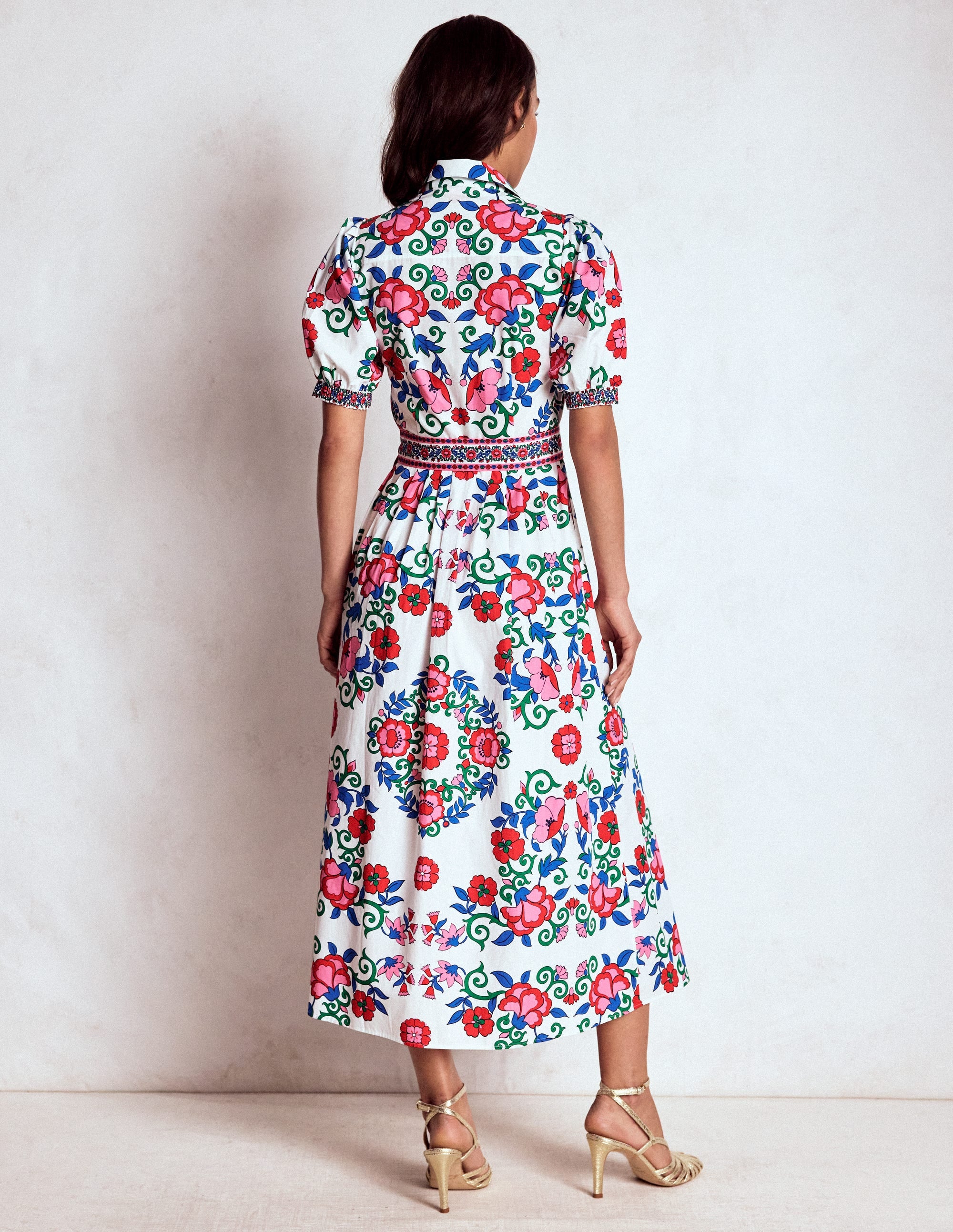 Alexa Maxi-Hemdblusenkleid-Bunt, Gitterornament - Image 5