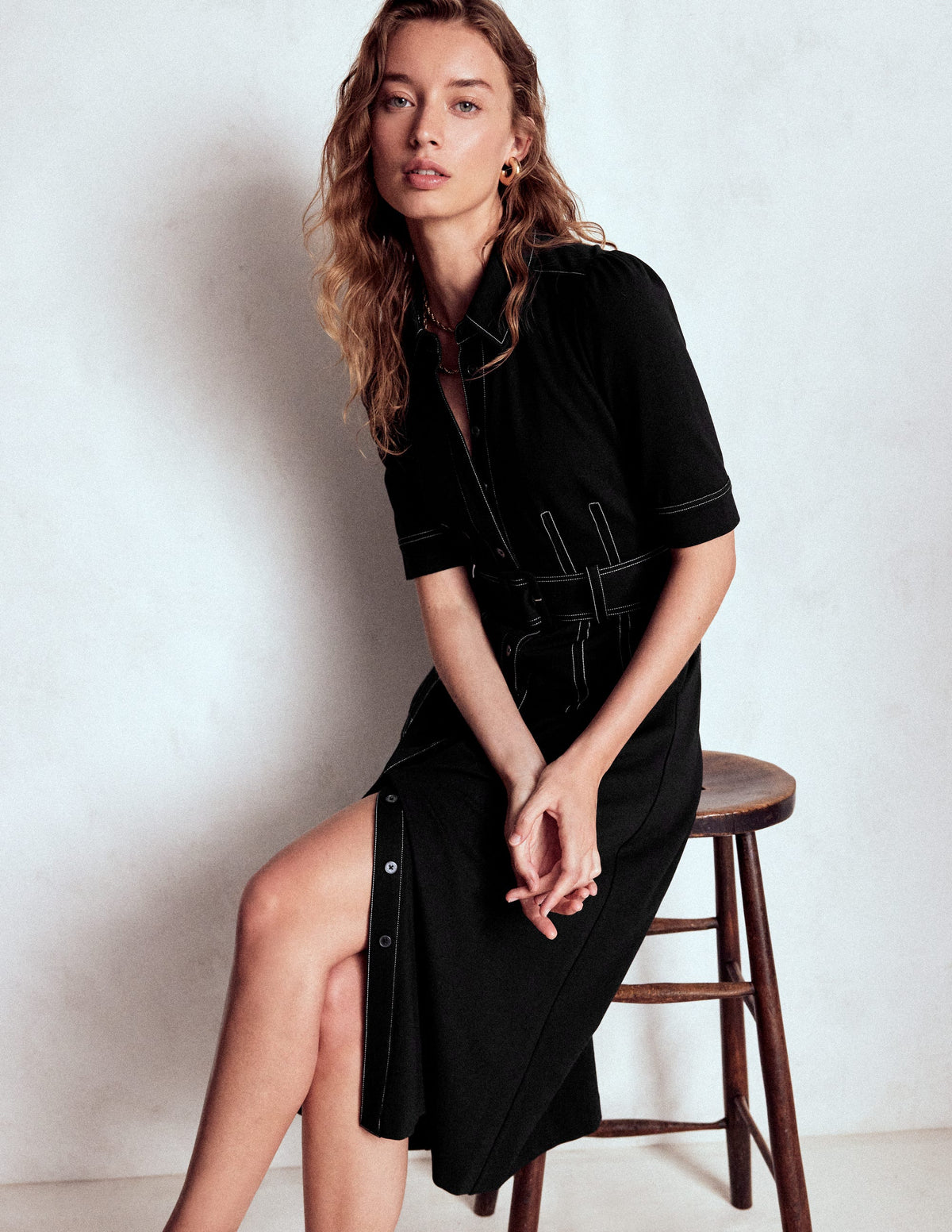 Anita Ponte-Hemdblusenkleid-Schwarz - Image 1