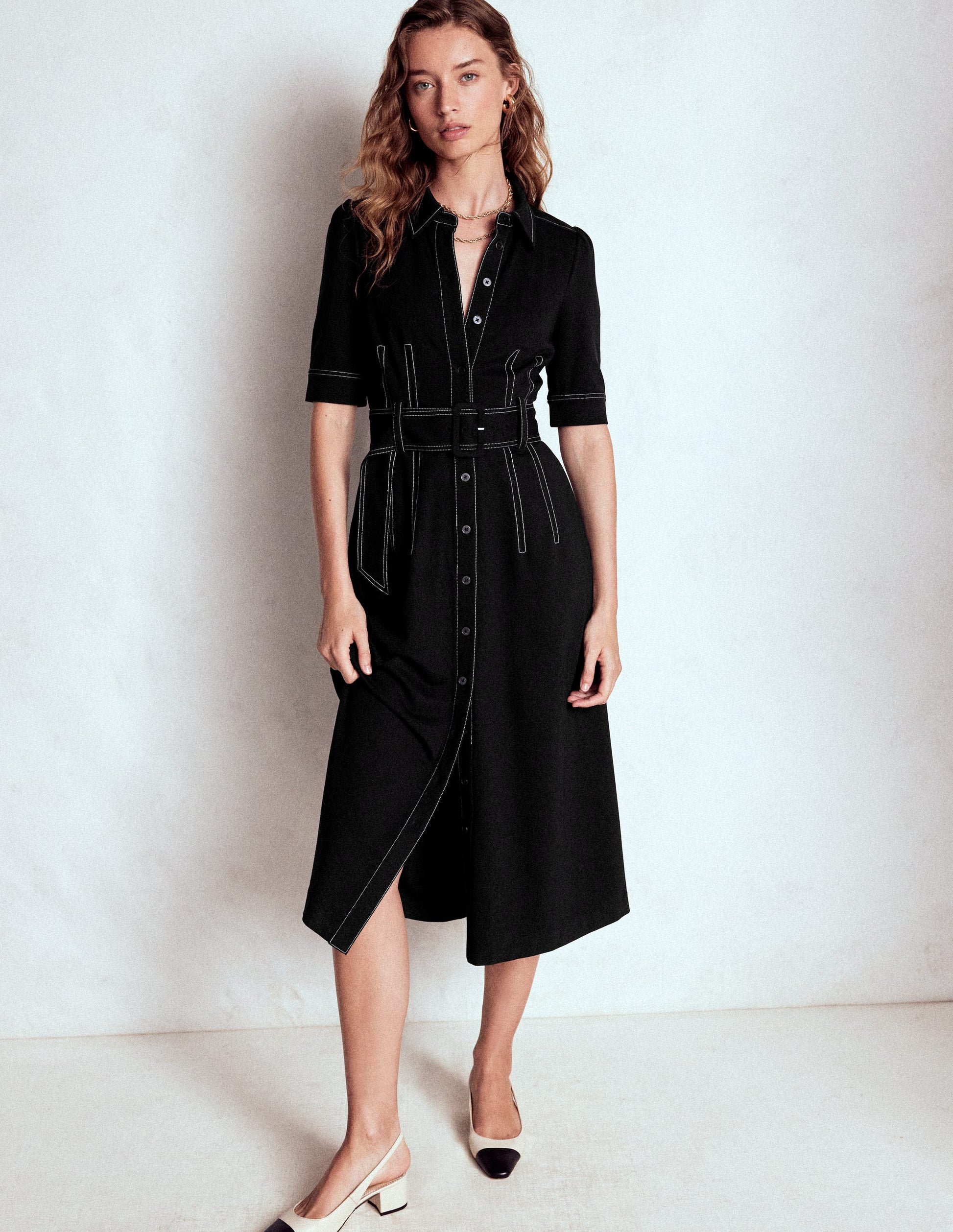 Anita Ponte-Hemdblusenkleid-Schwarz-4