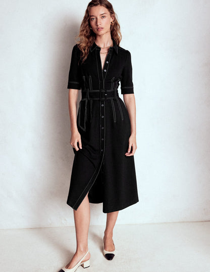 Anita Ponte-Hemdblusenkleid-Schwarz-4