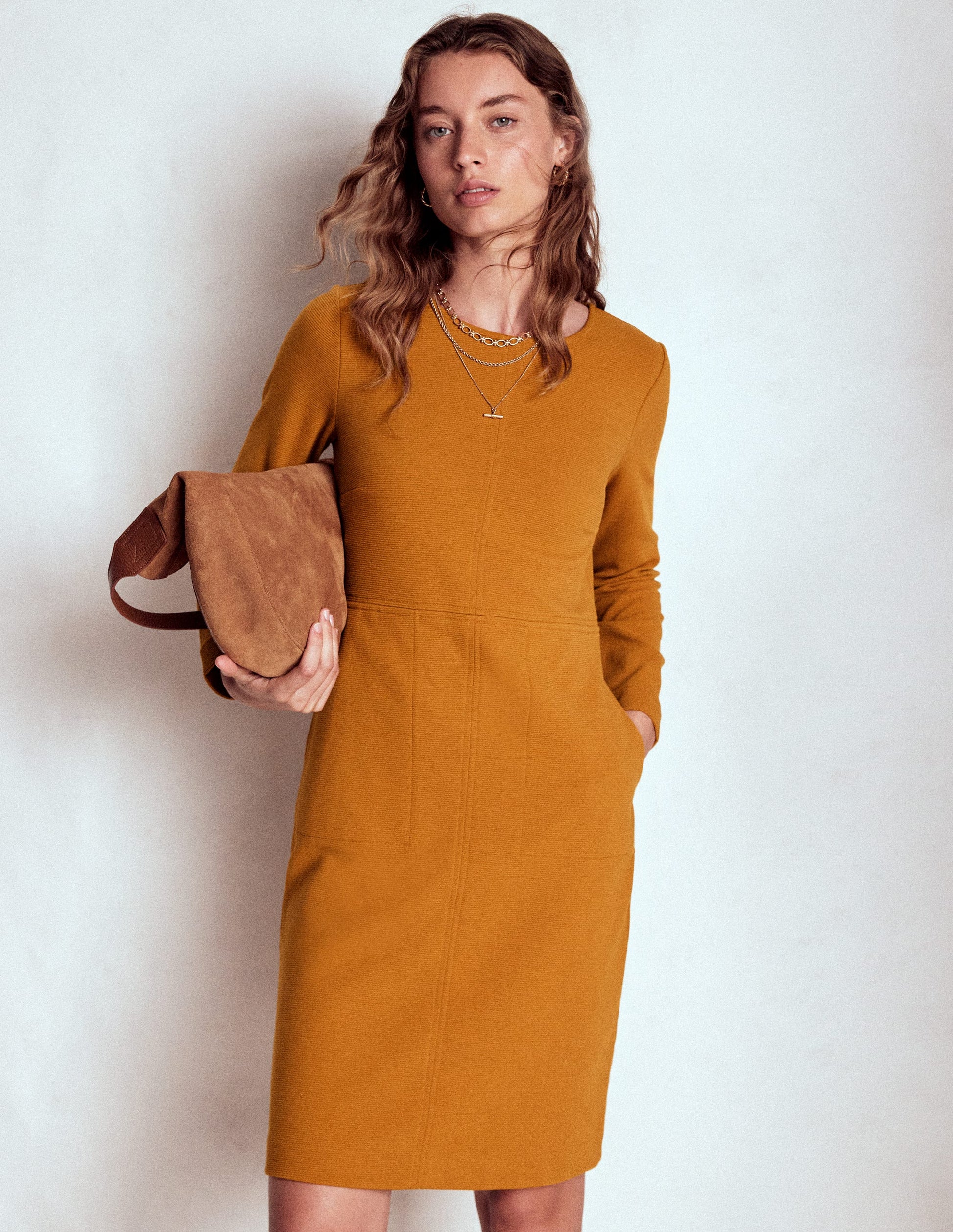 Robe Cornelia en ottoman-Marron caramel-1