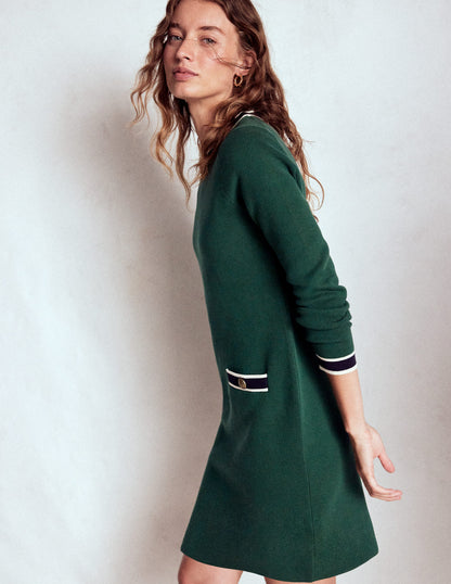 Holly Knitted Shift Dress-Emerald Night-1