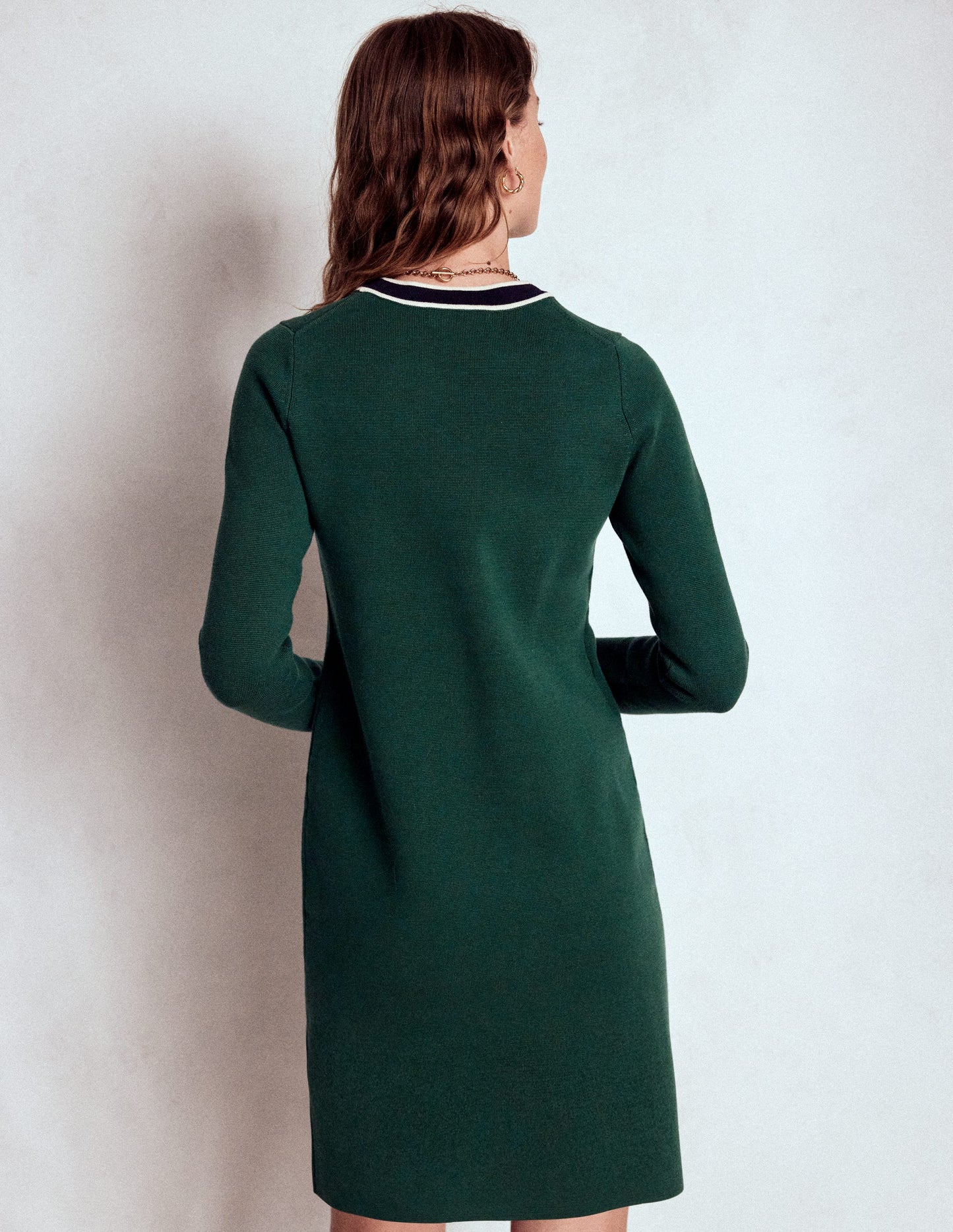 Holly Knitted Shift Dress-Emerald Night