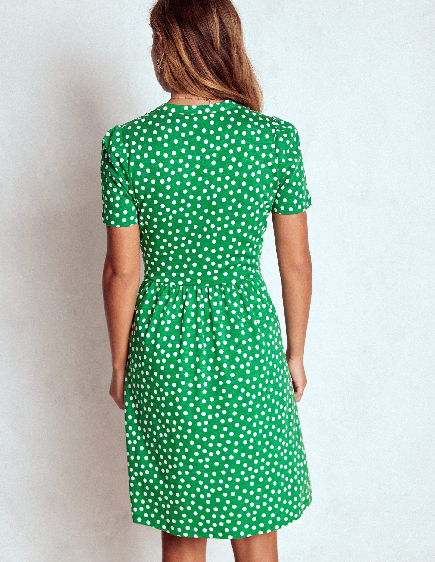 Naomi Kurzärmliges Kleid-Jagdgrün