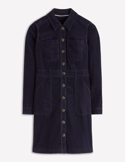 Robe courte en velours côtelé Amanda-Bleu marine-6