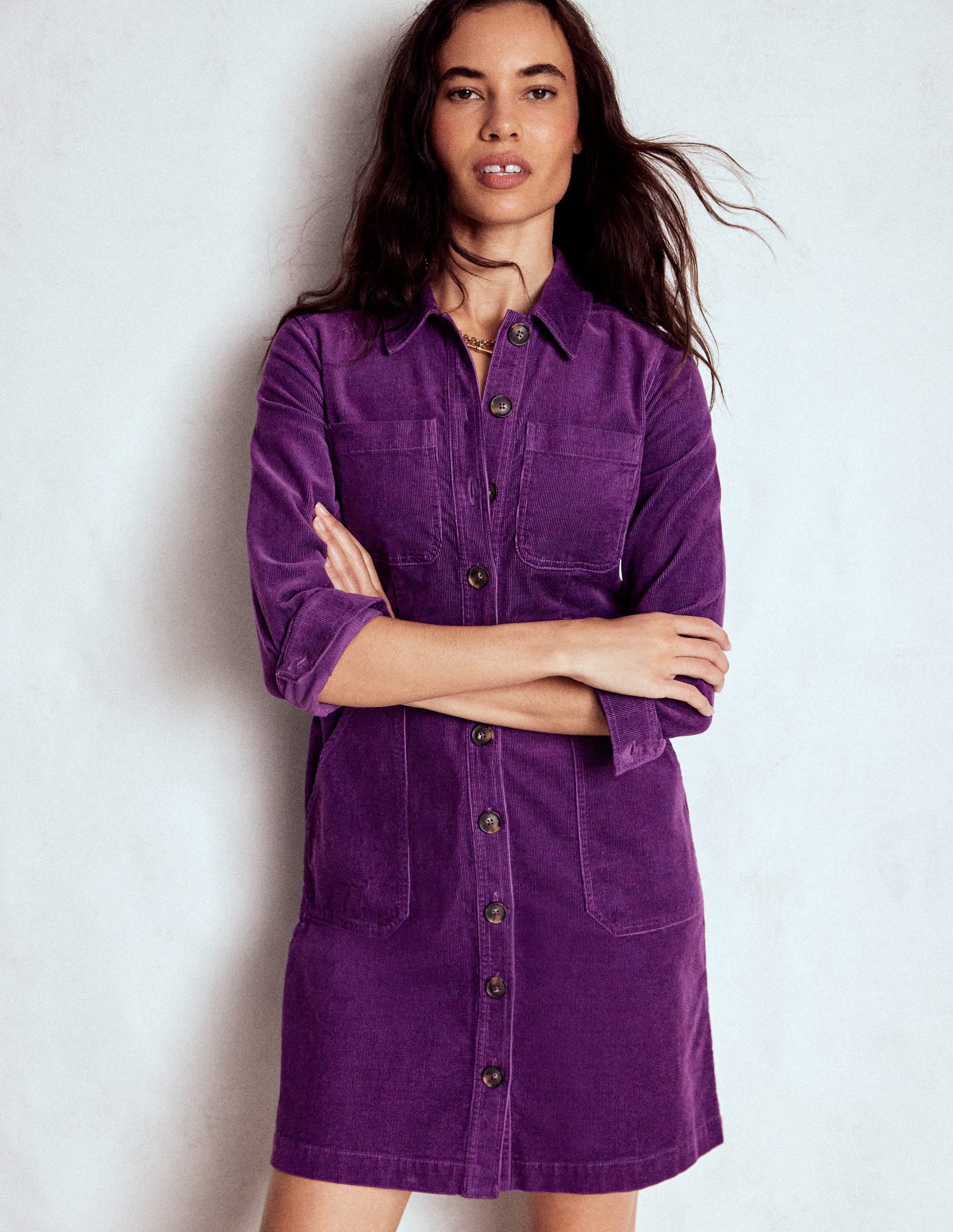 Robe courte en velours côtelé Amanda-Violet viola - Image 1