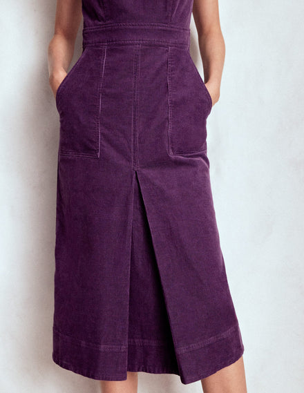 Ula Cord-Midikleid mit Kellerfalte-Viola Violett