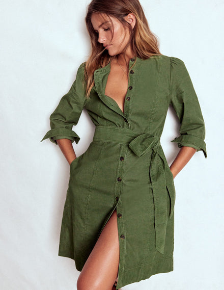 Bre Cord Short Dress-Fern