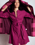 Robe courte Bre en velours côtelé-Magenta profond