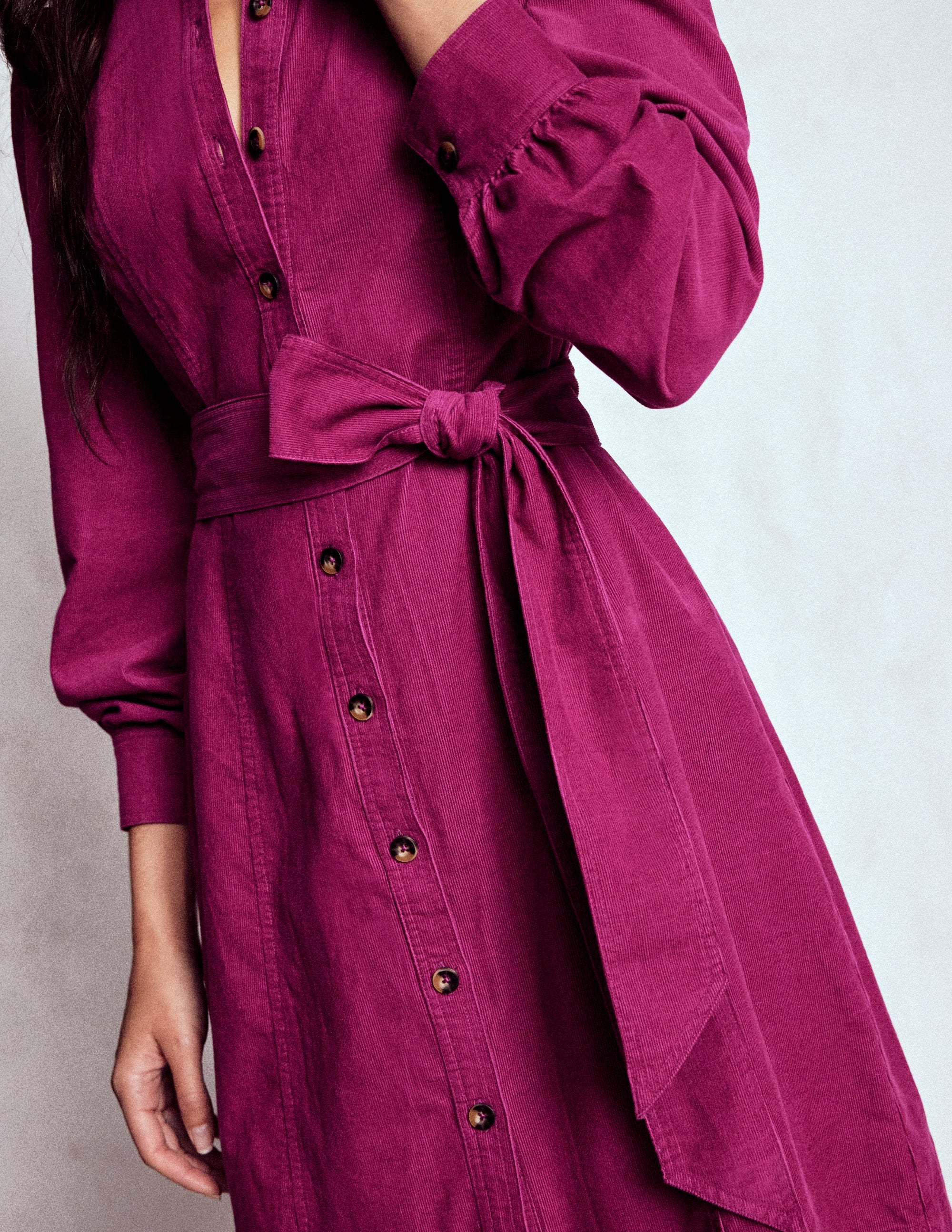 Robe courte Bre en velours côtelé-Magenta profond - Image 2