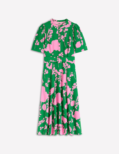 Kate Kleid mit Puffärmeln und Gürtel-Hochlandgrün, Zarte Zweige-6