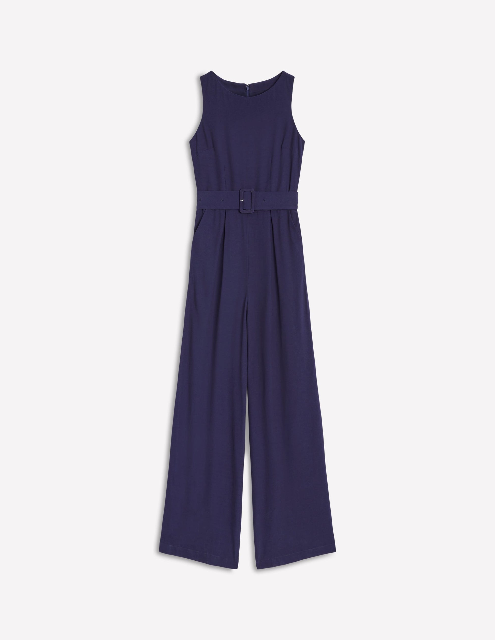 Gwen Jumpsuit mit U-Boot-Ausschnitt-Marineblau-7