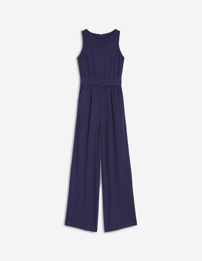 Gwen Jumpsuit mit U-Boot-Ausschnitt-Marineblau-7
