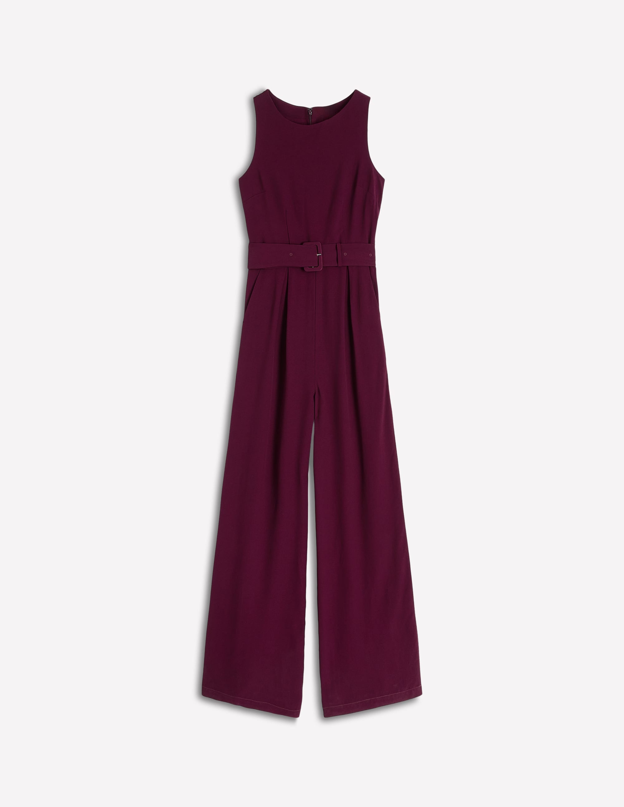 Gwen Jumpsuit mit U-Boot-Ausschnitt-Dunkle Kirsche - Image 5